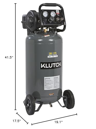 Klutch 20-Gallon Air Compressor, 2 HP, 120V, 175 PSI, 4.2 SCFM at 90 PSI - size: 20 Gallon