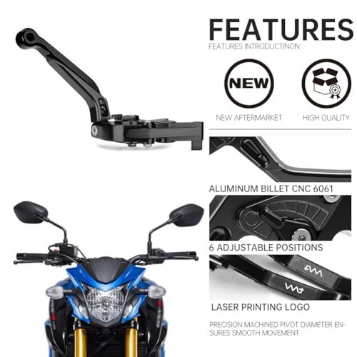 YOUMOTECH Motorcycle Accessories Brakes Clutch Levers Handle ba for Suzuki GSX-S1000/F/S/ABS GSX-S GSXS 1000 F 2015 2016 2017 2018 2019 2020 (Black)