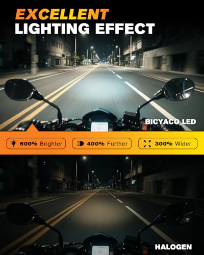 BICYACO DOT LED Dirt Bike Headlight, 40W 2700LM Universal Motorcycle Headlamp with DRL Hi/Lo Beam, IP67 Waterproof Front Light Compatible with EXC XCW SXF SX 125 250 300 350 450 500 Pit Bike Enduro - color: Black D