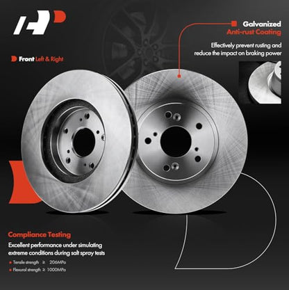 A-Premium Front Vented and Rear Solid Brake Rotors and Ceramic Pads Kit - style: 2002-2004