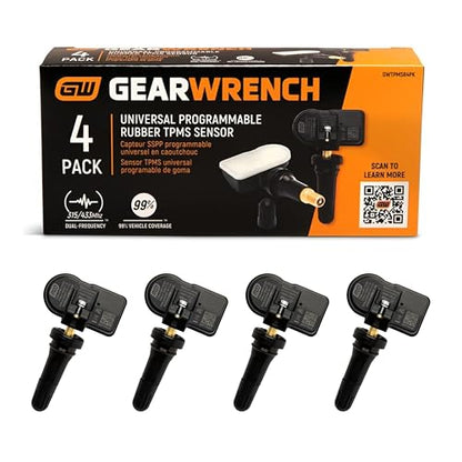 GEARWRENCH Universal Programmable Rubber TPMS Sensor | 4 Pack | GWTPMSR4PK - style: Rubber 4 Pack