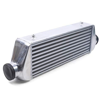 Universal Front Mount Intercooler, 3" Inlet/Outlet Aluminum Turbo Intercooler, Overall size 27"x7"x4" Core Size 3.5" For Turbo Charger System (3" Inlet/Outlet, 27"x7"x4")