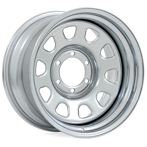 Rough Country 15x8 Polished Chrome Steel Wheel - 5x5.5, 19mm Offset, 4.25 Bore, Classic Off-Road Rim for Trucks, Jeeps & SUVs - size: 15x8 - 5x5.5, -19mm