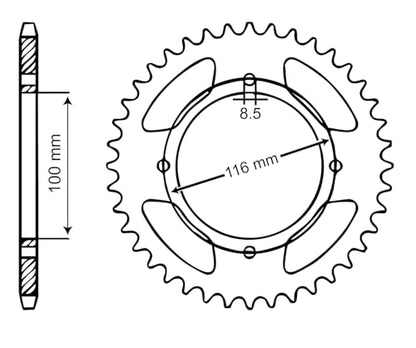 420 Motorcycle Sprockets and Chain Kit compatible with Kawasaki KX85 2001-2024 (does not fit Big Wheel model)