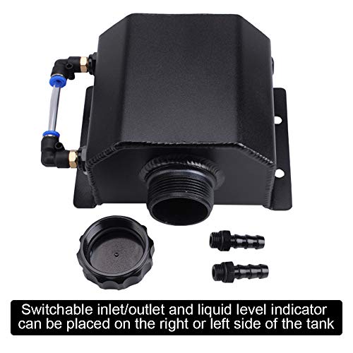 Universal 1L Coolant Overflow Tank, Aluminum Coolant Reservoir Tank, Black - size: 1L-Black