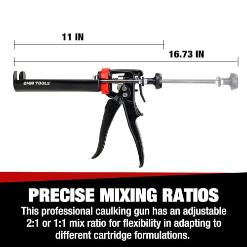 LAUCO Epoxy Gun Dual Cartridge 200 ml, Dual Cartridge Epoxy Gun, Manual Dual Cartridge Epoxy Gun for Panel Bonding Adhesive Applicator, Fillers, Structural Epoxy, Plastic Repair Adhesives (Black) - color: Black