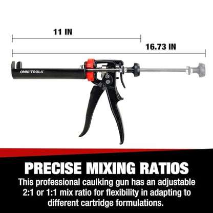 LAUCO Epoxy Gun Dual Cartridge 200 ml, Dual Cartridge Epoxy Gun, Manual Dual Cartridge Epoxy Gun for Panel Bonding Adhesive Applicator, Fillers, Structural Epoxy, Plastic Repair Adhesives (Black) - color: Black