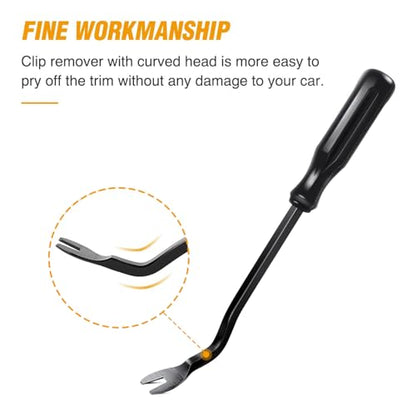 GOOACC Car Panel/Upholstery Fastener Remover Ergonomic Stainless Steel - color: Black, size: 1Pc Remover
