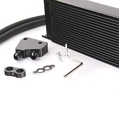 PIT66 Universal AN10 Engine Transmission Oil Cooler Sandwich Plate Kit