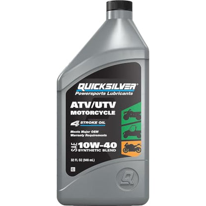 Quicksilver 10W-40 Synthetic Blend ATV, UTV, Motorcycle Oil, 1 Quart