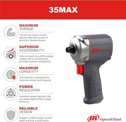 Ingersoll Rand 35MAX Ultra-Compact Impactool, 1/2 Inch - style: 35MAX - 1/2" Ultra-Compact Impact - Tool Only