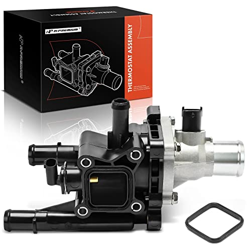 A-Premium Engine Coolant Thermostat Housing Assembly Compatible with Chevy - style: Plastic and Aluminum Materials