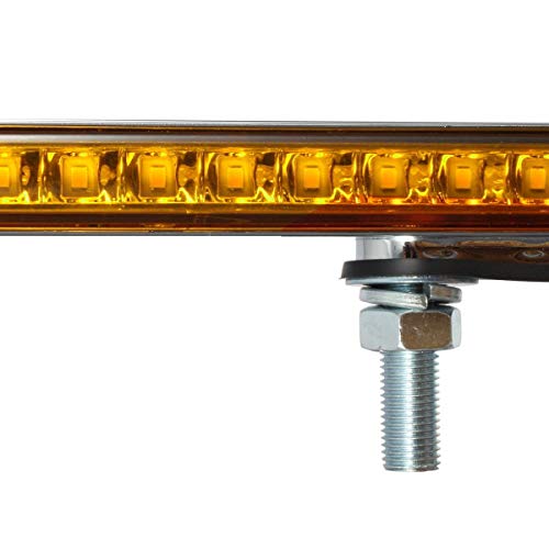 Partsam 2Pcs 12" Red/Amber LED Combo Double Face Truck Semi Trailer Light Bars 20LED Waterproof with Double Studs Sealed Truck Trailer Led Pedestal Turn Signal Stop Tail Marker Clearance Lights 12V - size: 12 Inch