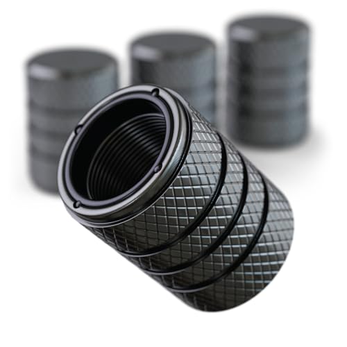 Aluminum Tire Valve Stem Caps – Anti-Rust, Premium Anodized Aluminum, Corrosion-Resistant, Easy Install, Universal Fit for Car, Truck, Bike, SUV – 1 Pack/Set of 4 (Slate Gray) - color: SLATE GRAY