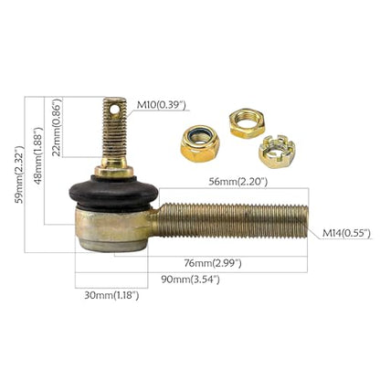 Complete Front Suspension Steering Kit for ATV Quad Go Kart Buggy Trike 4 Wheelers 50cc 70cc 90cc 110cc 125cc 150cc – Upper & Lower A-Arms, Spindles, Tie Rod Ends, and Shock Mount Brackets Set