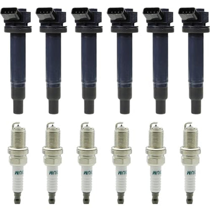 UF267 Ignition Coil Pack & 4504 Spark Plugs Compatible with Toyota Camry V6 3.0L 2006-2002, Avalon Sienna Solara Highlander, Lexus ES300 RX300 1999-2003, Lexus ES330 RX330 RX400h 3.3L V6#C1175 - size: UF267