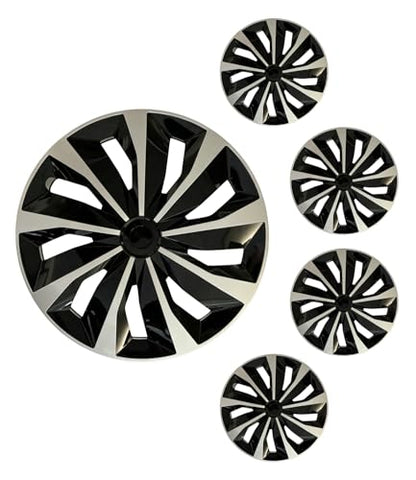 16 inch Hubcaps ABS Replacement for Steel Wheel（Non-Alloy） Snap-on Set of 4 - color: TT-Silver-Black, size: 16-inch
