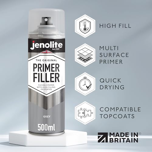 JENOLITE Primer Filler Aerosol, Quick-Drying Multi-Surface, Grey 1x16.9oz - color: GREY