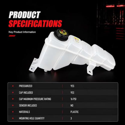 Coolant Reservoir for Ford Super Duty 7.3L Powerstroke 6.8L V10 - size: 603-213