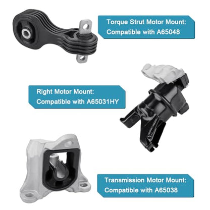 Engine Motor & Transmission Mount Replacement for 2014 2015 Honda Civic - size: 3PCS-Compatible with 2014-2015 Civic 1.8L