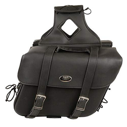 Milwaukee Leather PVC 2-Strap Throw-Over Easy Zip off and off Motorcycle Saddlebags - LG - color: SH580ZB-BLACK, size: Large