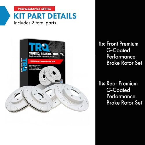 TRQ Brake Performance Rotor Kit Front & Rear - style: BRA15015