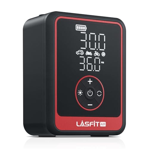 LASFIT Tire Inflator Portable Air Compressor, CR1 Pro Cordless Tire Air Pump with 7800mAh Battery & 150PSI Digital Pressure Gauge, Auto Shutoff Fast Inflation Tire Pump for Car Motorcycle Bike Balls - style: CR1 Pro