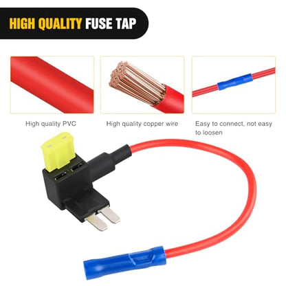Nilight 10 Pack Micro2 Car Add a Circuit ATR Blade Fuse Tap Adapter - color: 10Pcs Micro2
