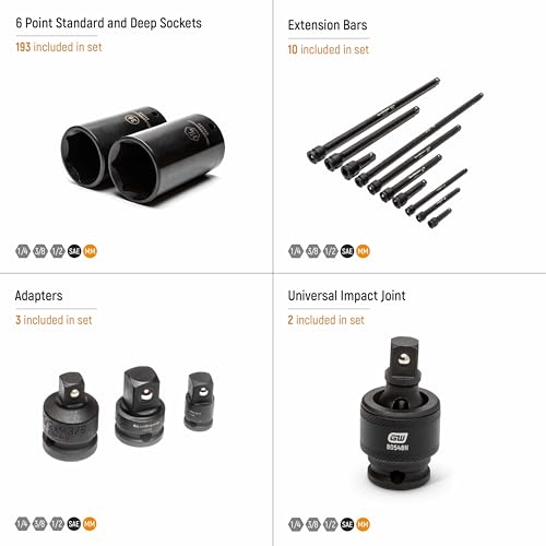 GEARWRENCH 209 Piece SAE/Metric Std/Deep Master Impact Socket Set | 89072