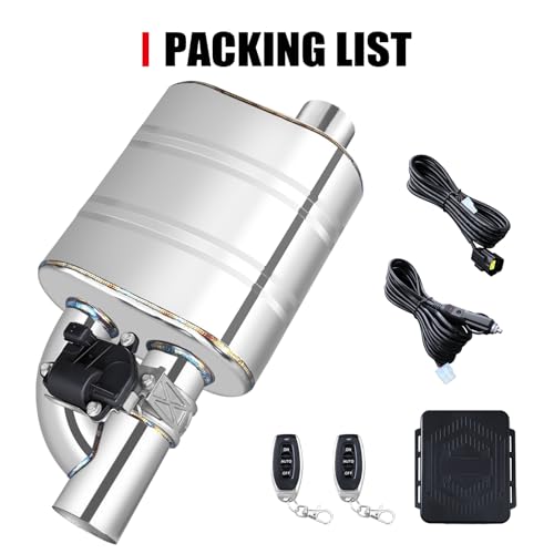 2 Inch Valved Muffler Electric Exhaust Cutout with Muffler Cat Back Exhaust System Kit - color: Single Pack, size: 2" (1pc, Single Valve)
