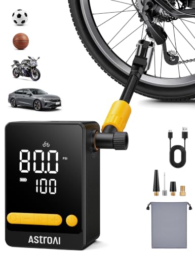AstroAI Bike Pump, 12s Fast Inflate Bicycle Pump, Air Pump for Car Tires