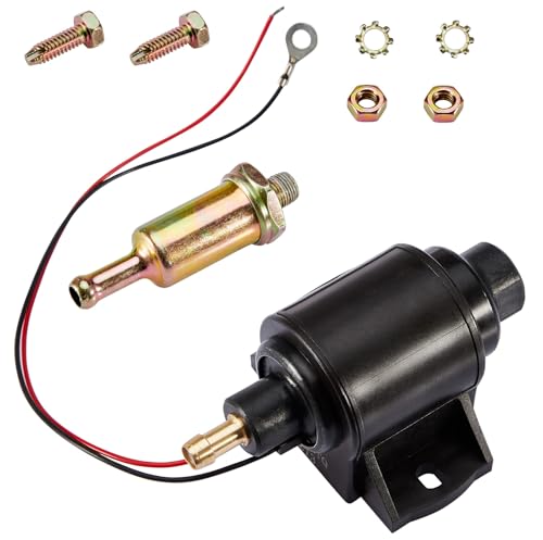 CarBole Universal Electric Fuel Pump 12V Low Pressure 2-3.5 PSI, Inline Gasoline Diesel Pump Compatible for Carburetors Cars Trucks Boats Engine - color: 28GPH 2-3.5PSI for Gasoline