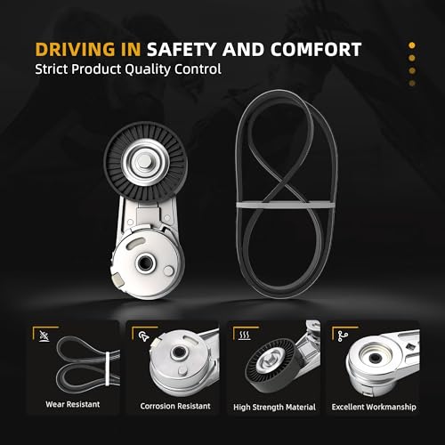 Serpentine Drive Belt Tensioner Kit for Chevrolet Cobalt/Equinox 2004-2017 - size: 2001-2017 for Ion/Equinox/Cobalt
