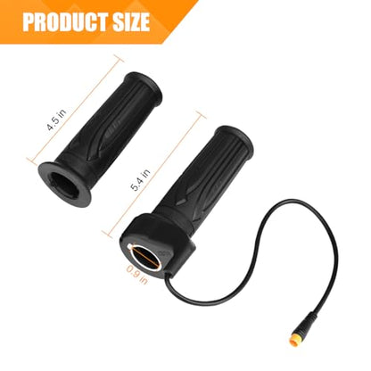 HZEL Ebike Throttle Grip, 1 Pair 20X 3 Pin Waterproof Electric Bicycle Full Twist Throttle Accelerator Handlebar Grip, Scooter Speed Controller Handle, Universal for E-Bike Motorcycle