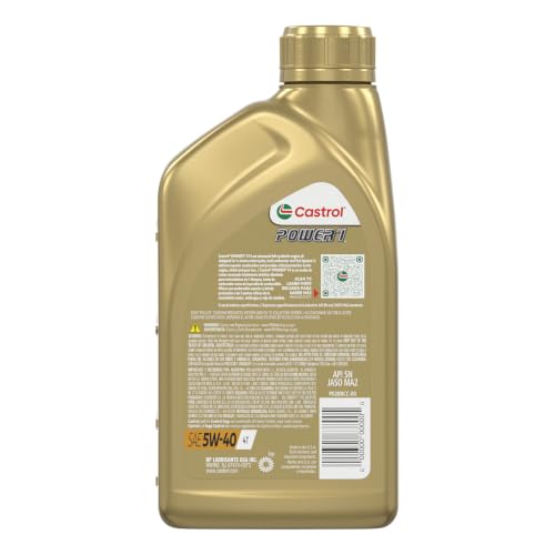 Castrol Power1 4T 5W-40 Full Synthetic Motorcycle Oil, 1 Quart, Pack of 6 - size: 1 Quart