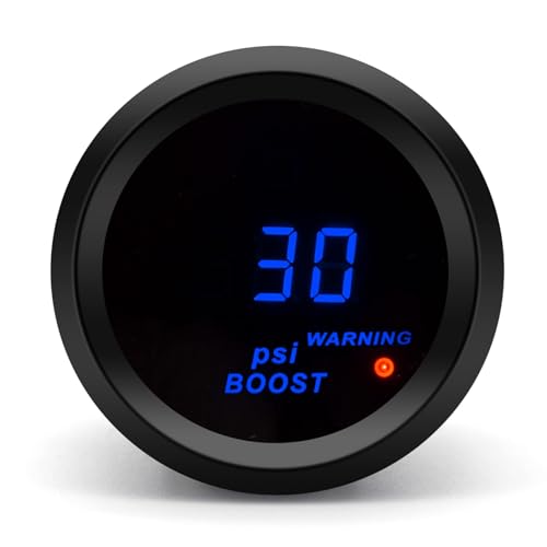 Car Digital Gauge 52mm Blue LED Automobile Meter… (Boost Gauge(New Sensor)) - style: Boost Gauge(New sensor)