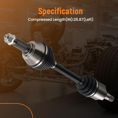 maXpeedingrods Front CV Axle Shaft Assembly for Nissan Maxima 2009-2014 V6 3.5L DOHC Petrol, Left Driver Side Replace# 66-6295 666295 - size: 66-6295-L