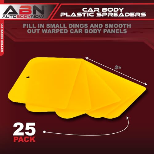 ABN 5in Plastic Body Filler Spreaders 25 Pack Flexible Putty Applicators for Automotive & Repair Use