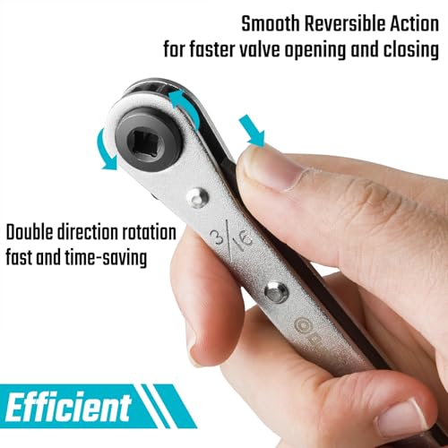 DURATECH 4 IN 1 HVAC Service Wrench, 3/16", 1/4", 5/16", 3/8" - size: 1PC Flat Service Ratchet Wrench