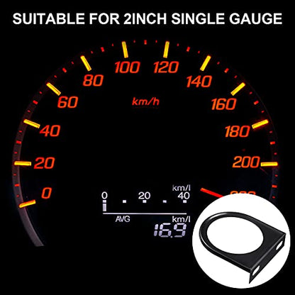 Frienda 3 Pieces 2 Inch Single Gauge Mounting Panel Black Mounting Bracket Pod Single Hole Meter Gauge Pillar Mount Pod Holder for Auto, Truck, Boat and More