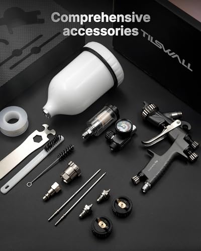 Tilswall Pinto LVLP Spray Gun for Automotive, Premium Kit - color: Gray