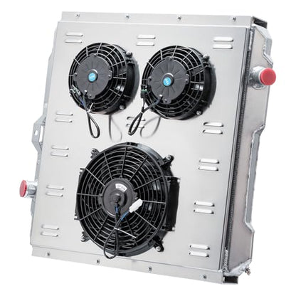 Automotive Replacement Engine Radiators 3 Row Radiator Shroud Fan with Thermostat Relay Kit For Hummer H1 2002-2004 AM General Hummer 6.5L V8 1992-2001 Aluminum Radiator Fan - size: 3 Row Radiator/w Cap+Shroud Fan+Relay Kit