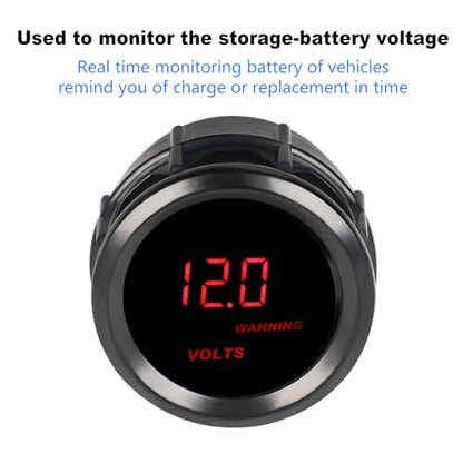 2inch 52mm DC12V Voltmeter Red Digital LED Volt Gauge - color: Volt Gauge