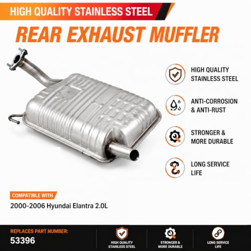 53396 Rear Exhaust Muffler for 01-06 Hyundai Elantra 2.0L (High Grade) HE01 - size: HE01