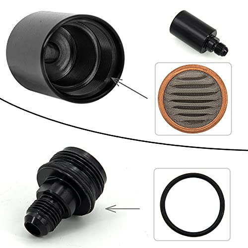 6AN Fuel Filters Removable and Replaceable Black Anodized Aluminum - size: 6AN