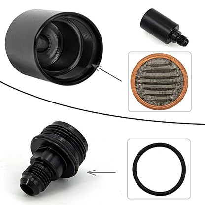 6AN Fuel Filters Removable and Replaceable Black Anodized Aluminum - size: 6AN