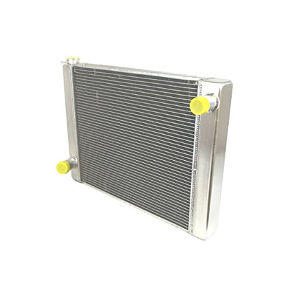 JSD 2 Row Aluminum Racing Radiator for Ford Mopar Aluminum Racing Radiator Single Pass Overall 26" x19" x3" - size: 26" x19" x3"