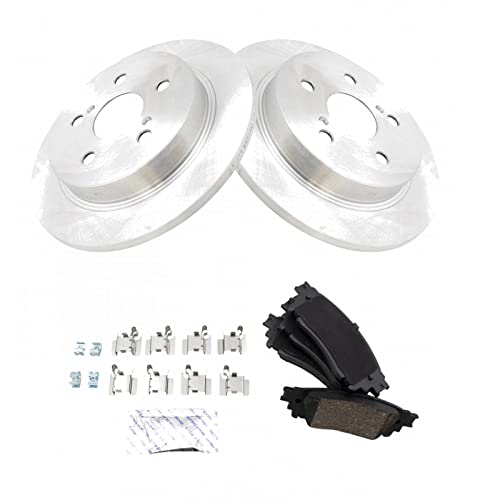 TRQ Rear Brake Pad and Rotor Set Ceramic Solid Rotors - style: BKA14525