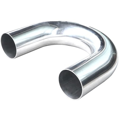 2.5" (63mm) OD 180 Degree Aluminum Elbow Pipe Intercooler Pipe Air Intake Tube, 1.5D Radius, Aluminum Alloy Tube High polished (180 degree, OD 2.5") - color: Silver 180 degree, size: OD 2.5" (63mm)