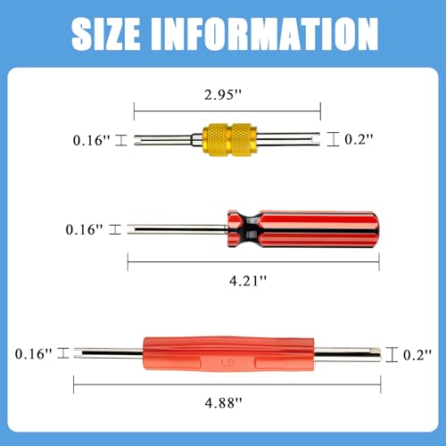 6Pcs Valve Core Wrench Tools, Single & Dual Head Wrench Tools